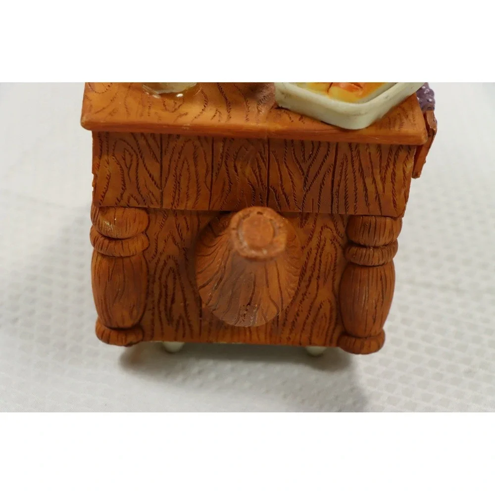 Vintage Mouse Baker Kitchen Teapot Music Box Figurine Chef Cooking Novelty 90s